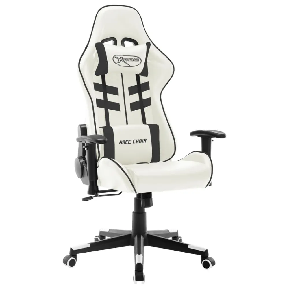 Sedia da Gaming Bianca e Nera Similpelle