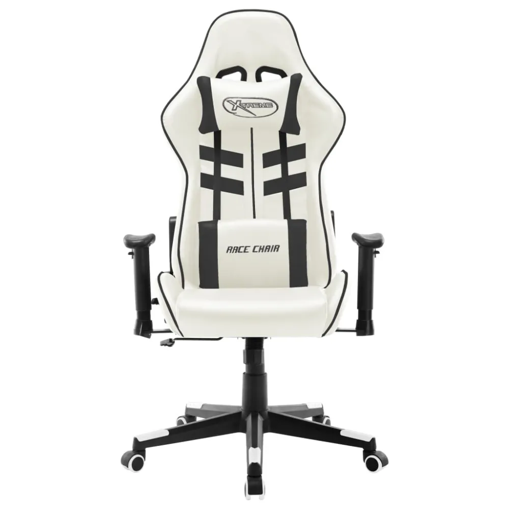 Sedia da Gaming Bianca e Nera Similpelle