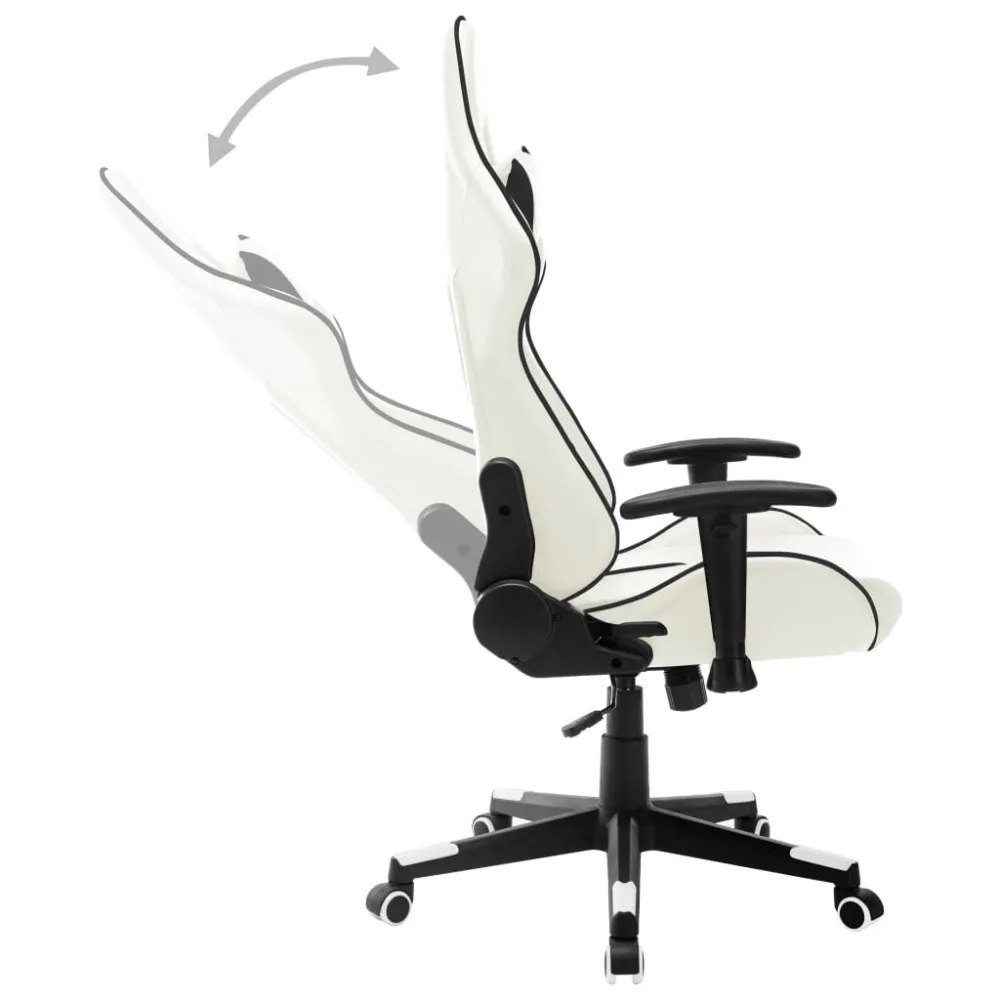 Sedia da Gaming Bianca e Nera Similpelle