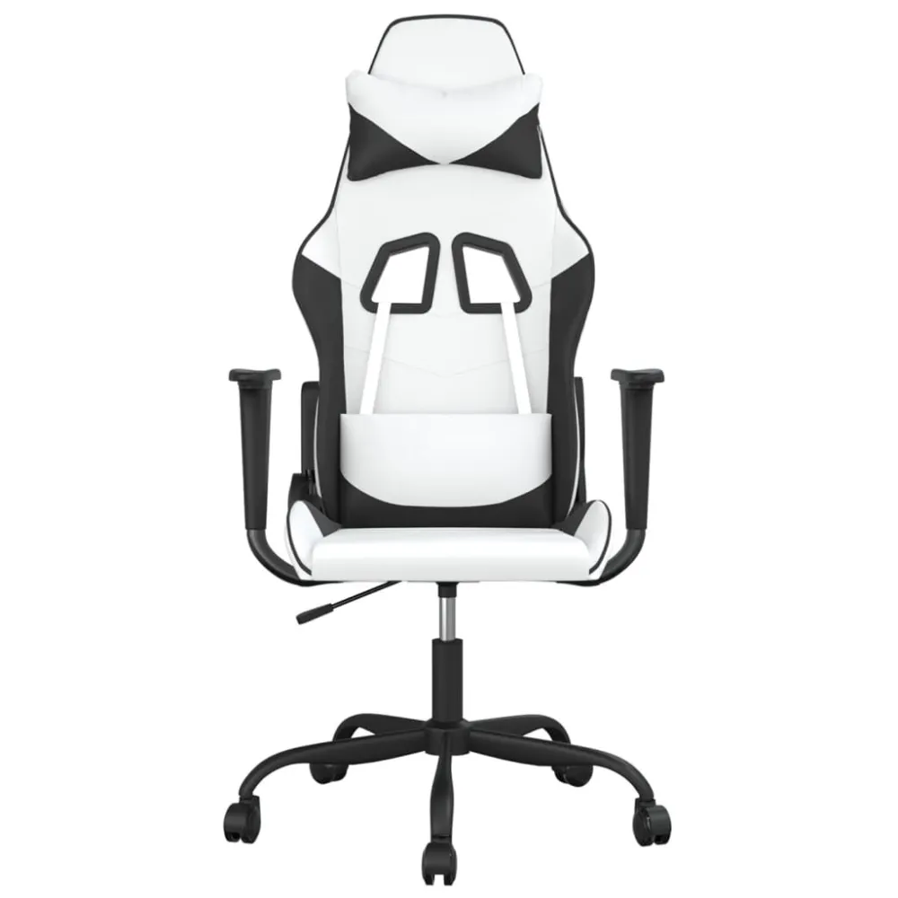 Sedia da Gaming Bianco e Nero Similpelle