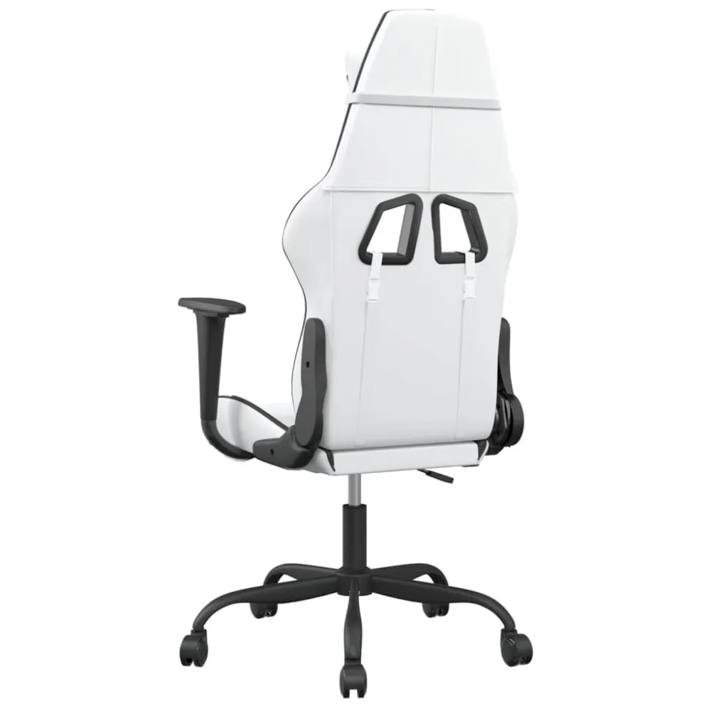 Sedia da Gaming Bianco e Nero Similpelle