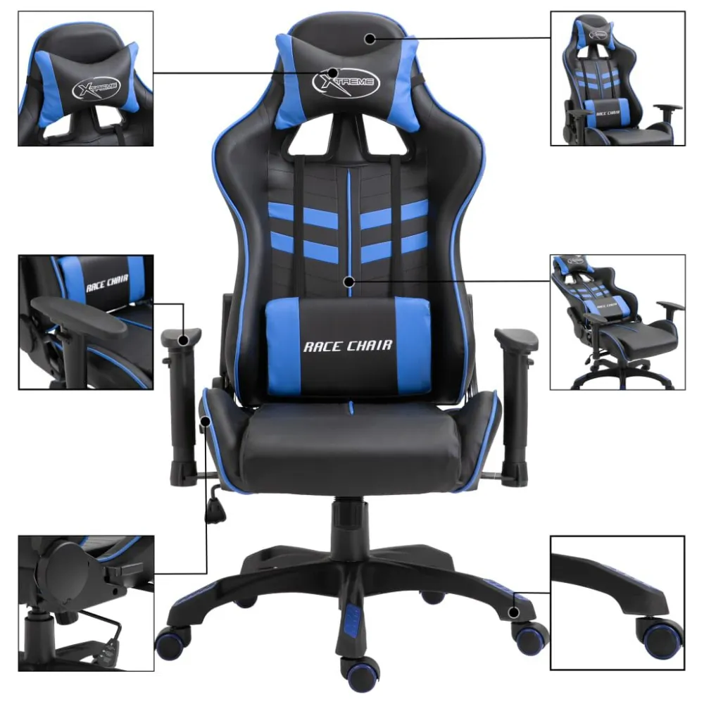 Sedia da Gaming Blu Similpelle