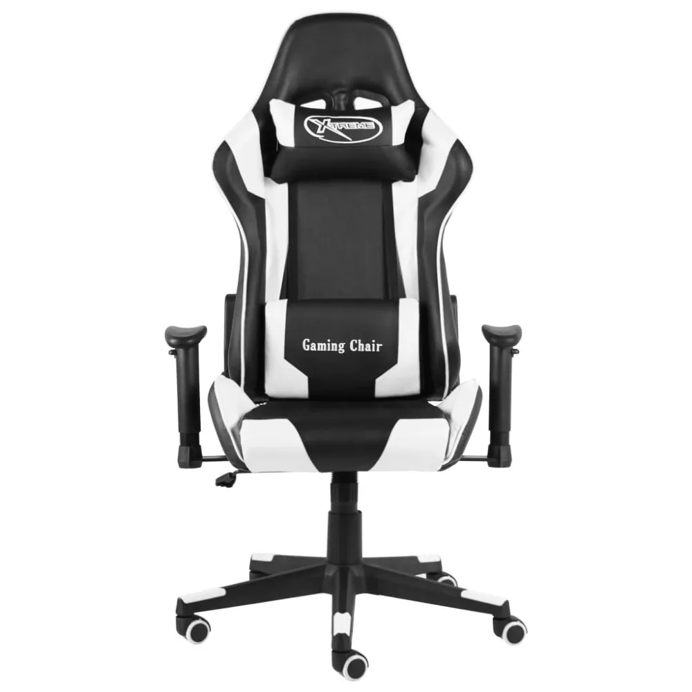 Sedia da Gaming Girevole Bianca PVC