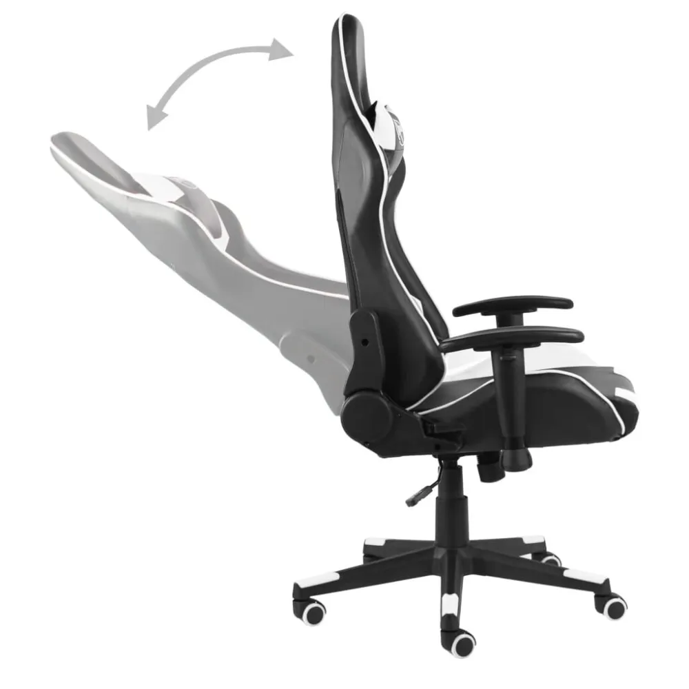 Sedia da Gaming Girevole Bianca PVC