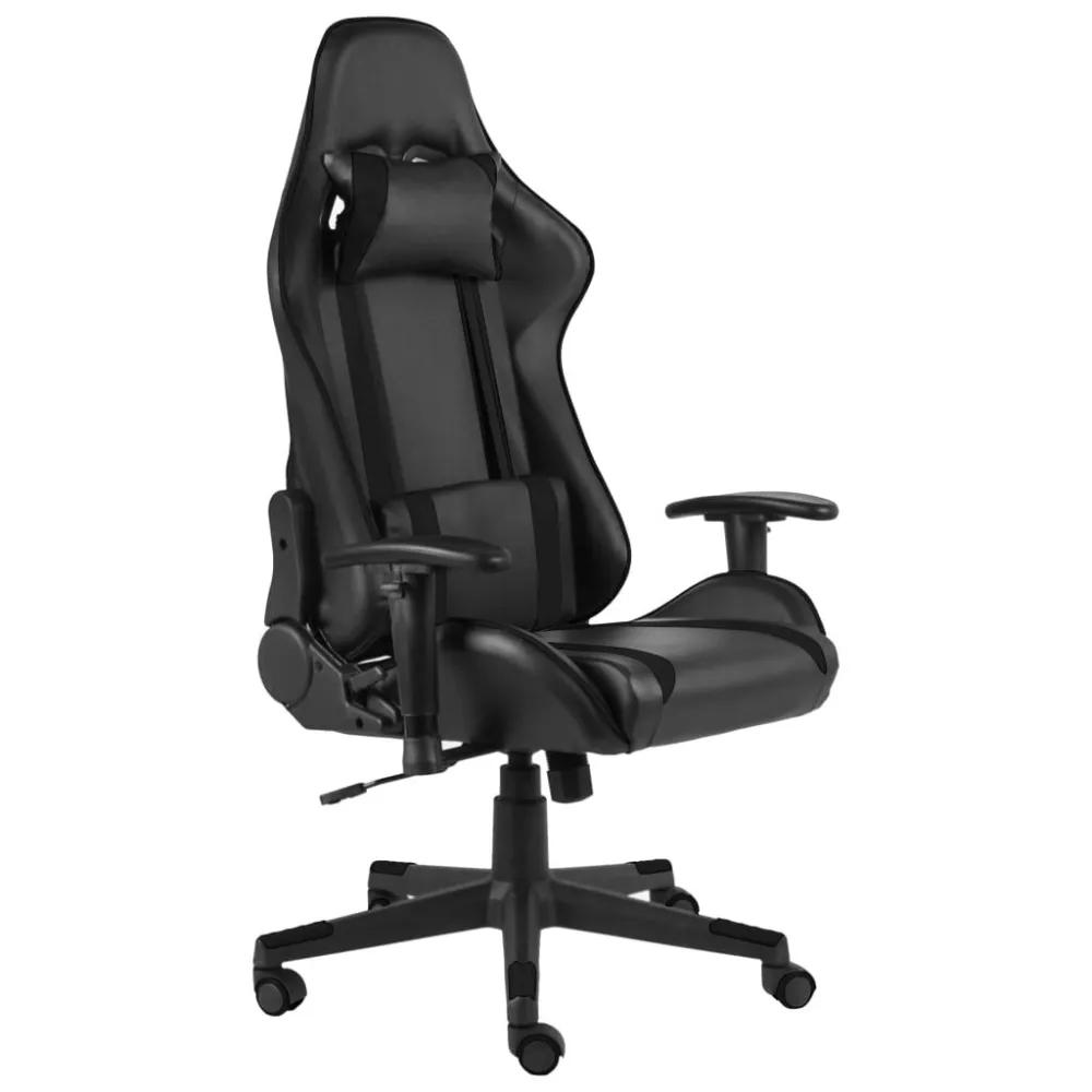 Sedia da Gaming Girevole Nera PVC