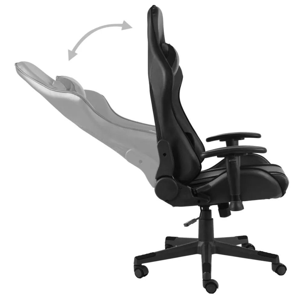 Sedia da Gaming Girevole Nera PVC