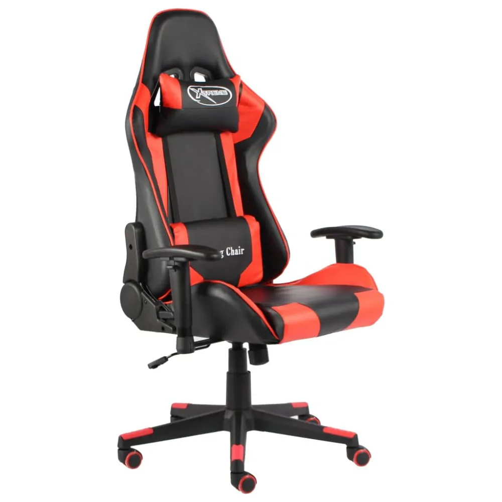 Sedia da Gaming Girevole Rossa PVC