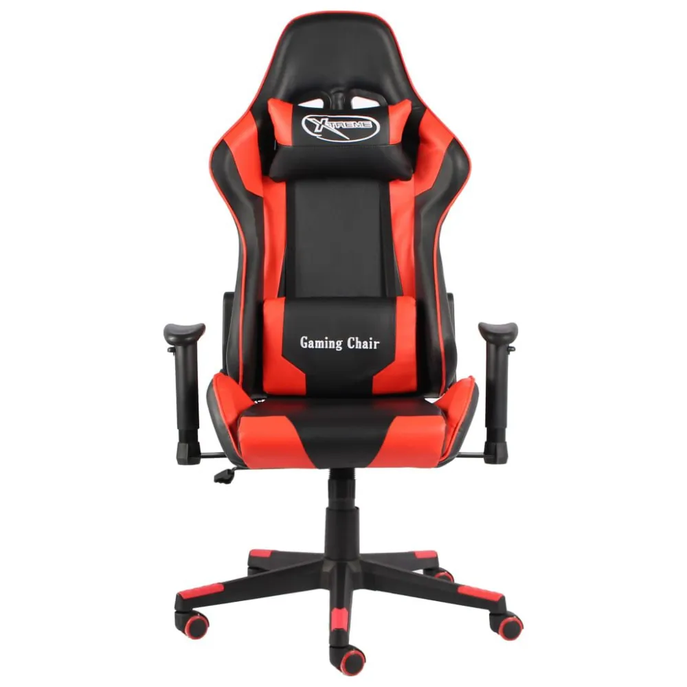 Sedia da Gaming Girevole Rossa PVC