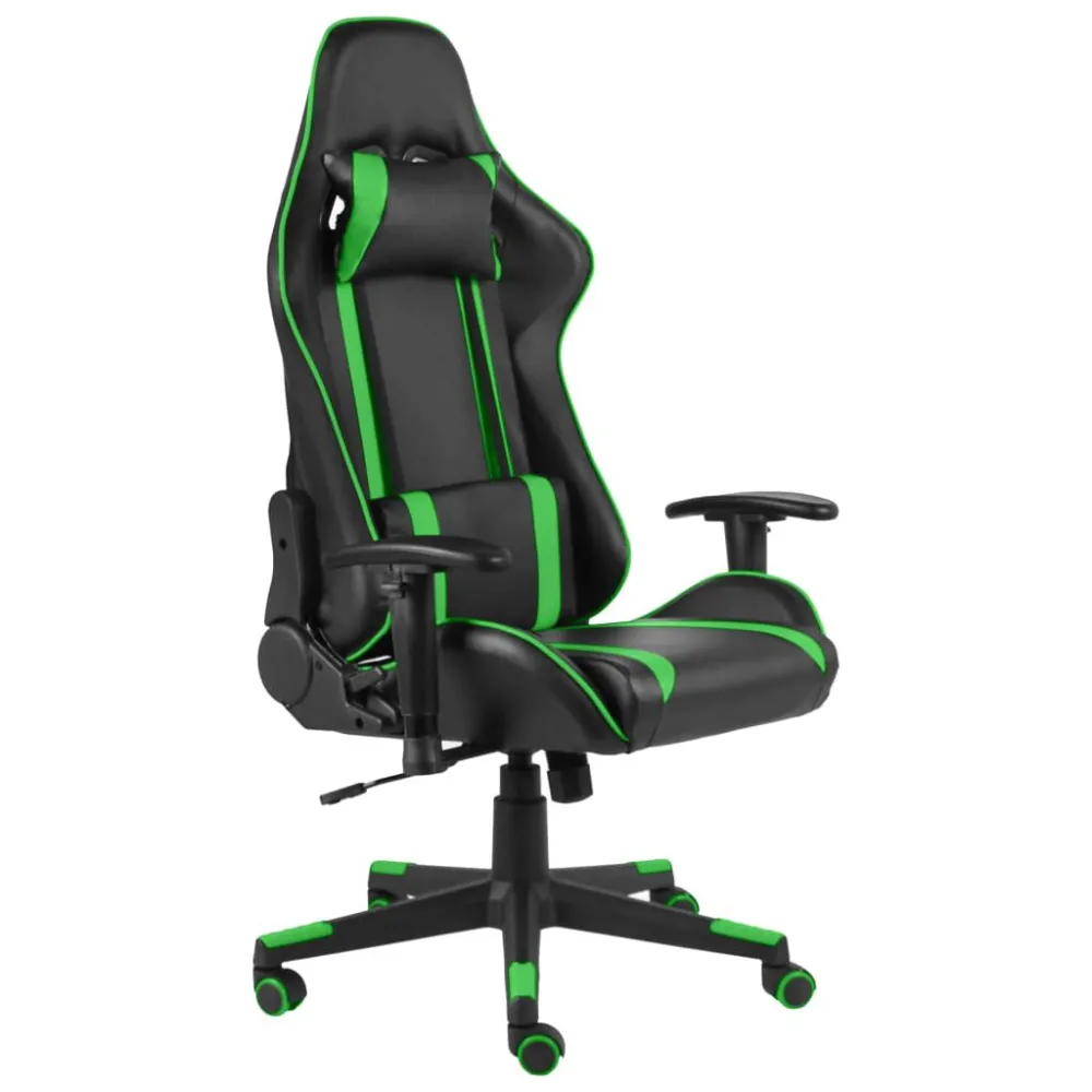 Sedia da Gaming Girevole Verde PVC