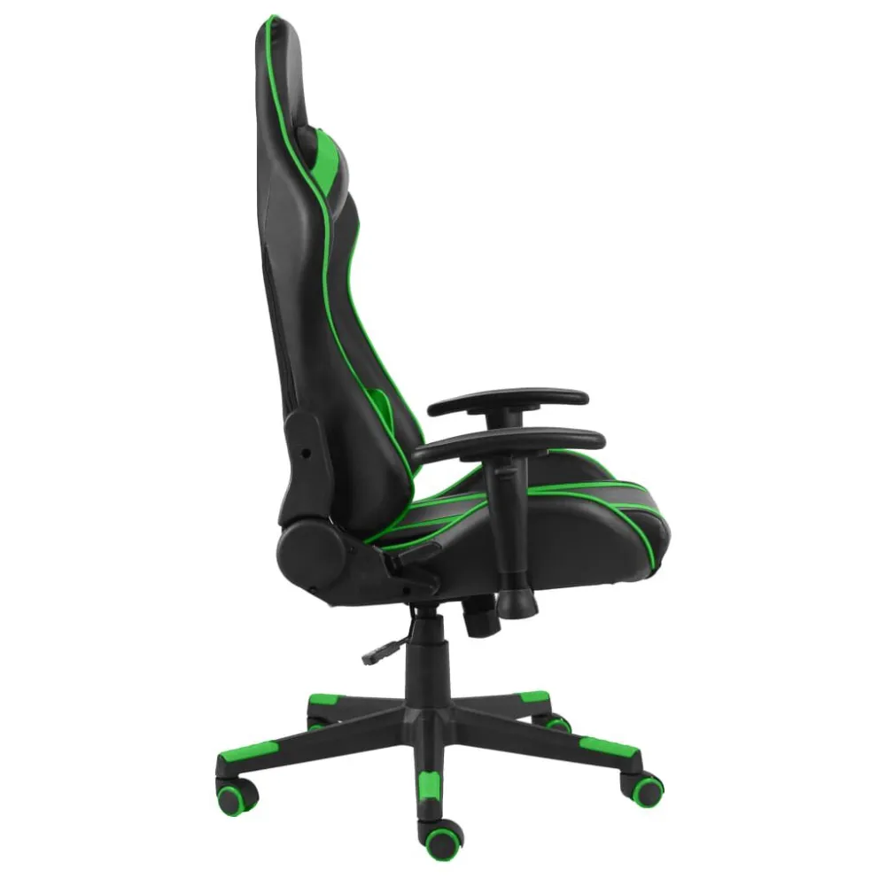 Sedia da Gaming Girevole Verde PVC