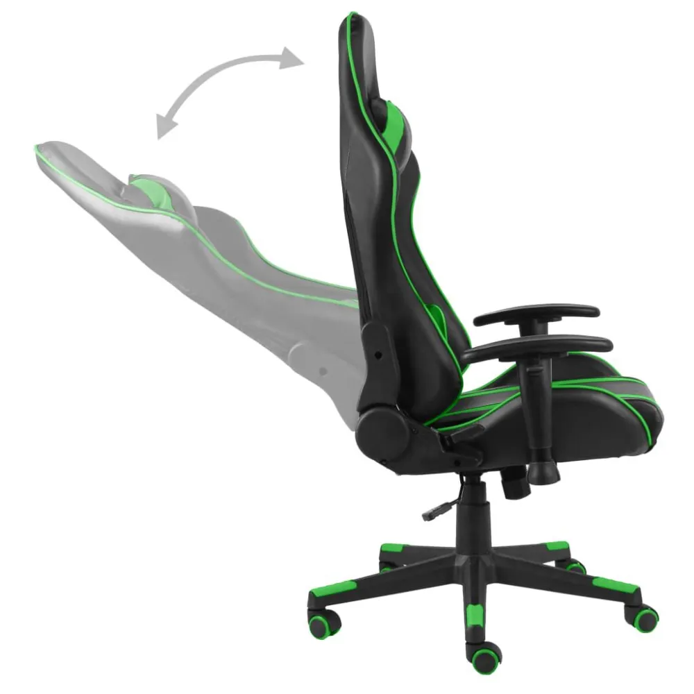 Sedia da Gaming Girevole Verde PVC