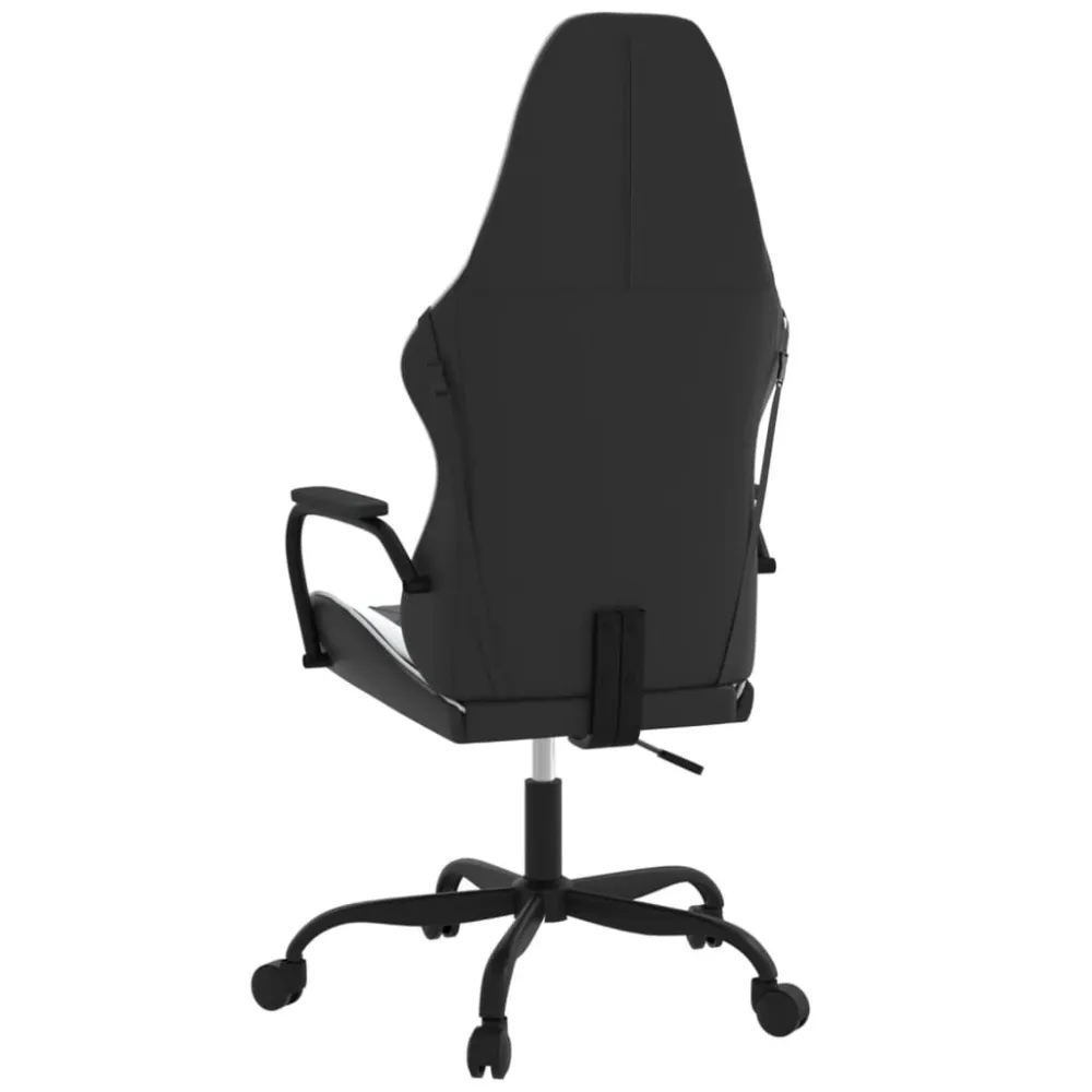 Sedia da Gaming Massaggiante Nera e Bianca Similpelle