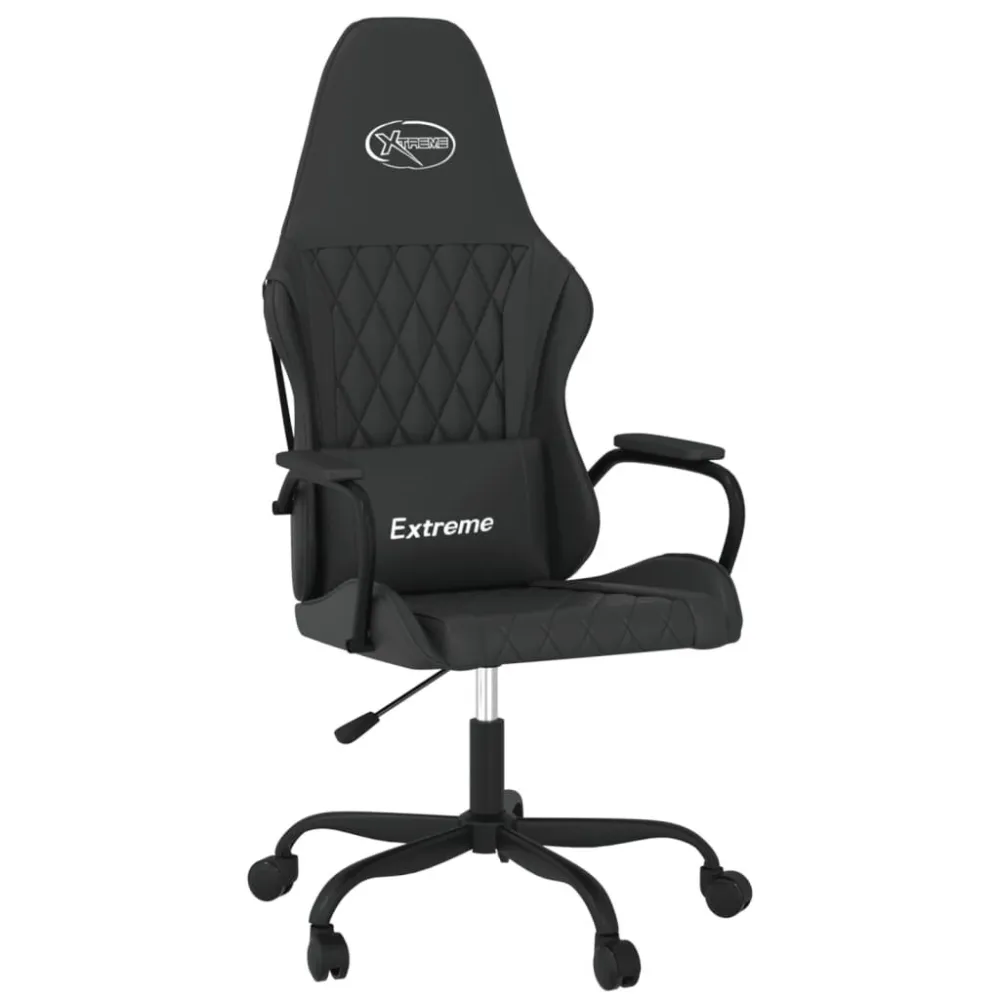 Sedia da Gaming Massaggiante Nera Similpelle