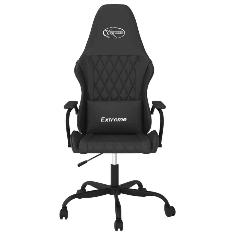 Sedia da Gaming Massaggiante Nera Similpelle