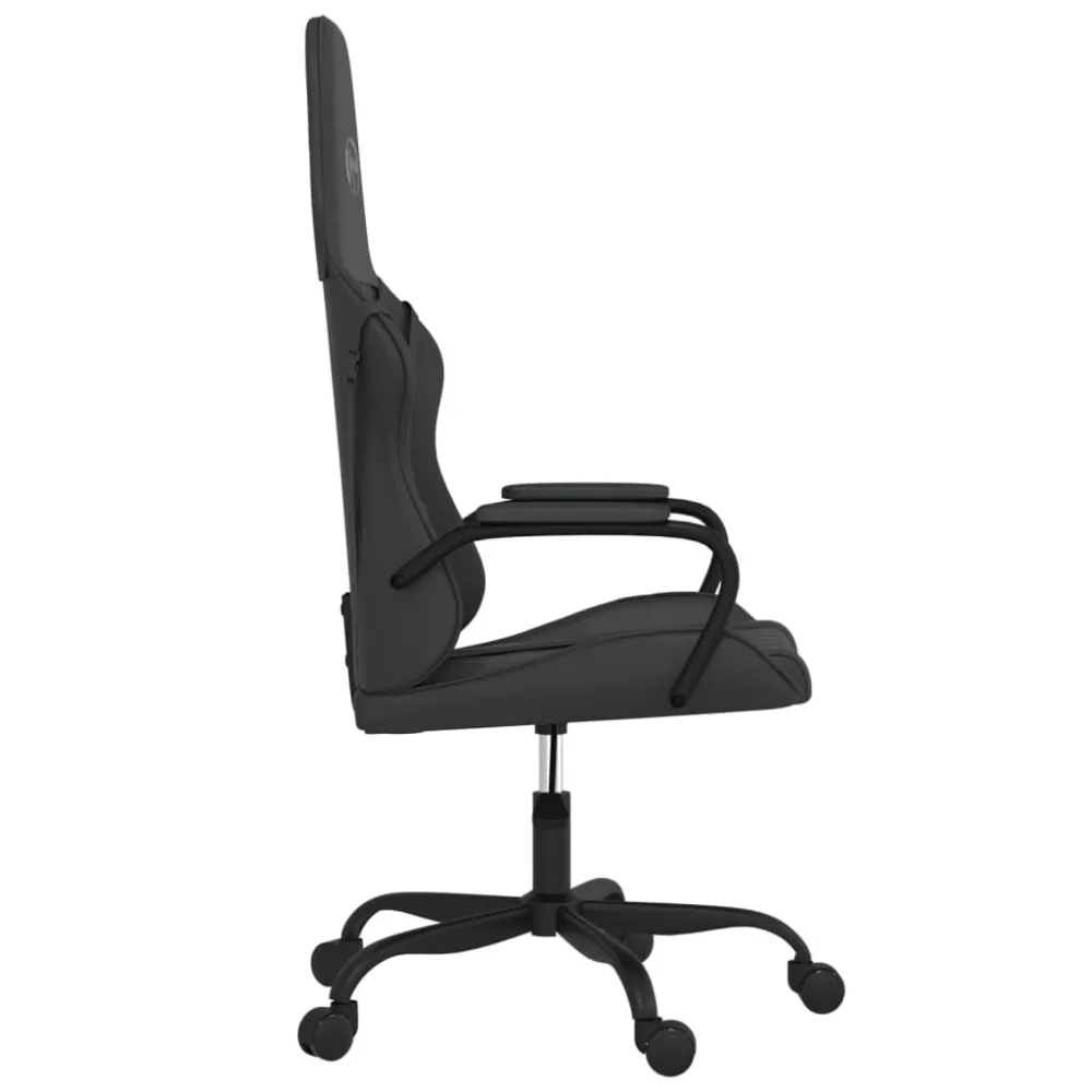 Sedia da Gaming Massaggiante Nera Similpelle