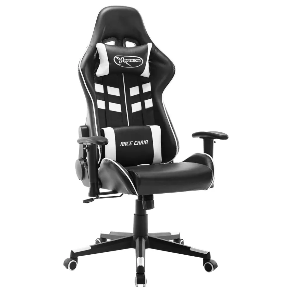 Sedia da Gaming Nera e Bianca Similpelle
