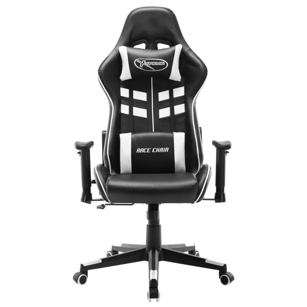 Sedia da Gaming Nera e Bianca Similpelle