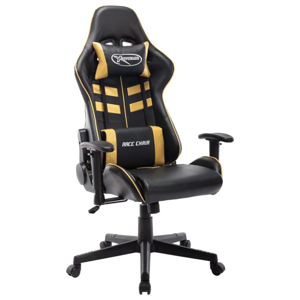 Sedia da Gaming Nera e Oro Similpelle