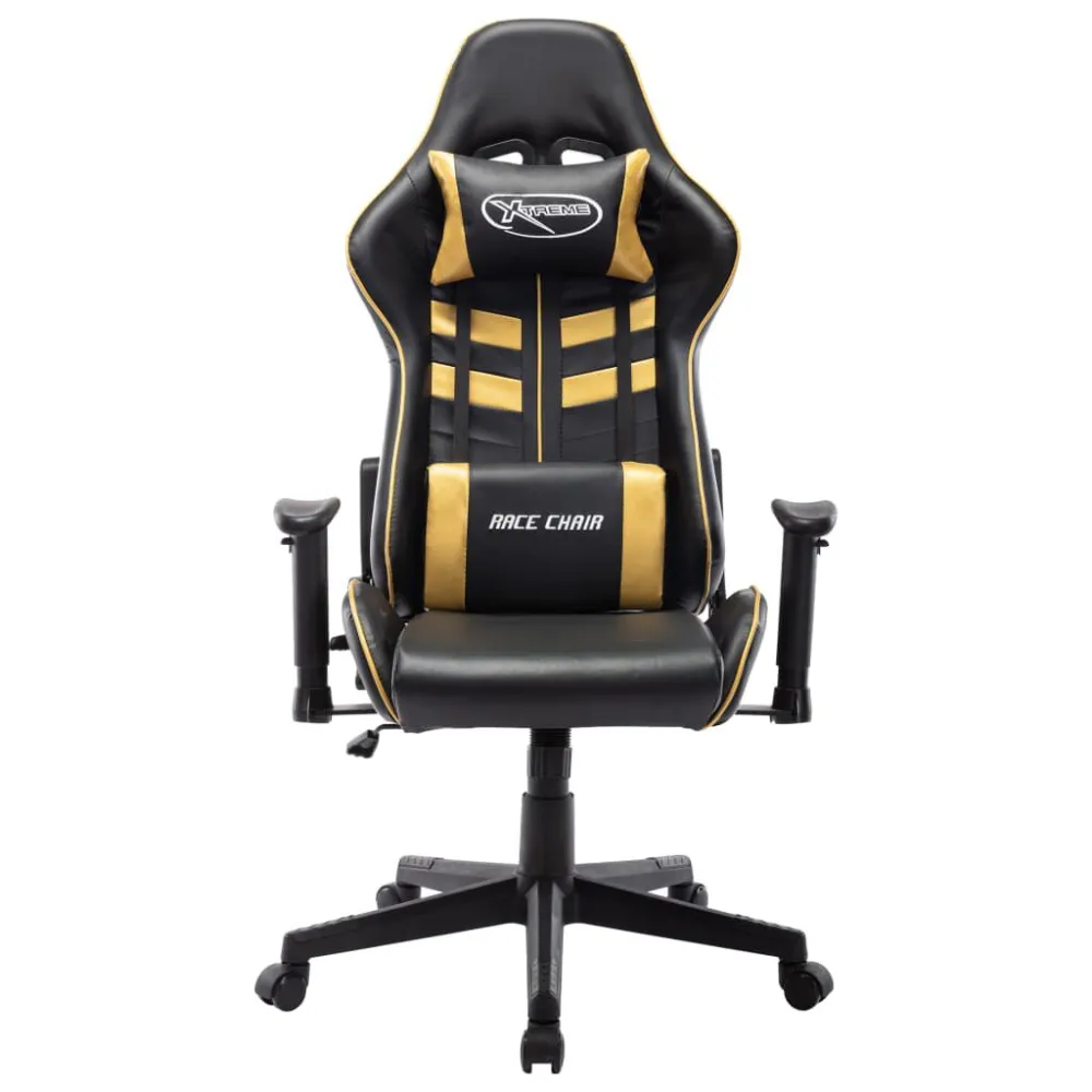 Sedia da Gaming Nera e Oro Similpelle