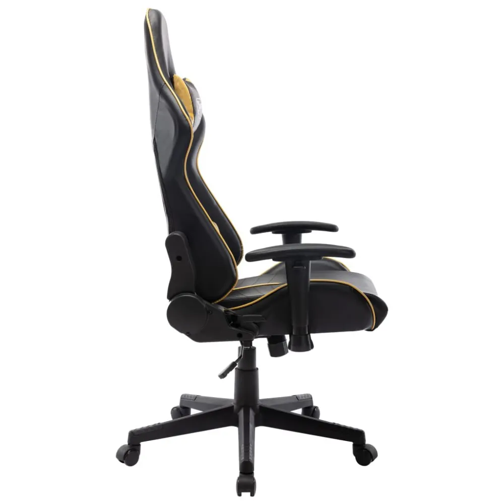 Sedia da Gaming Nera e Oro Similpelle