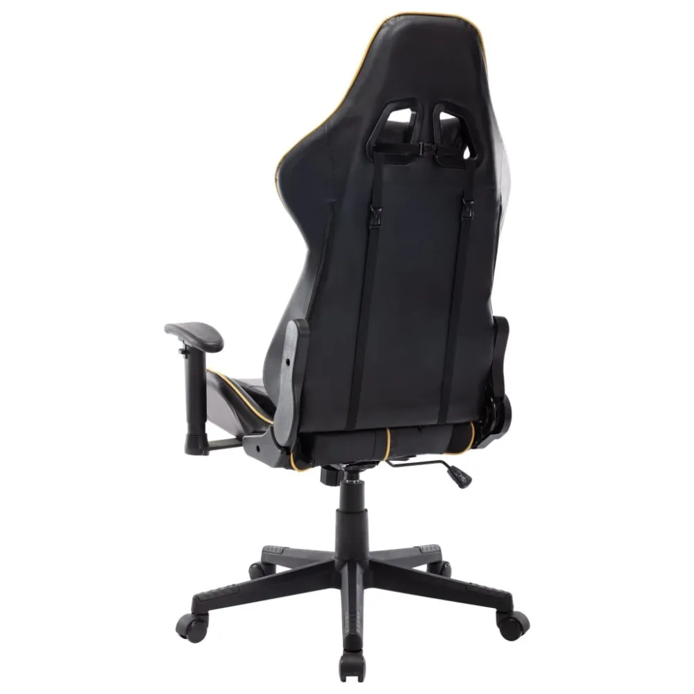 Sedia da Gaming Nera e Oro Similpelle