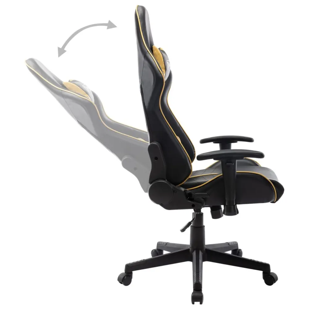 Sedia da Gaming Nera e Oro Similpelle