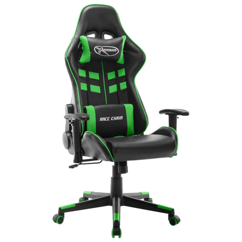 Sedia da Gaming Nera e Verde Similpelle