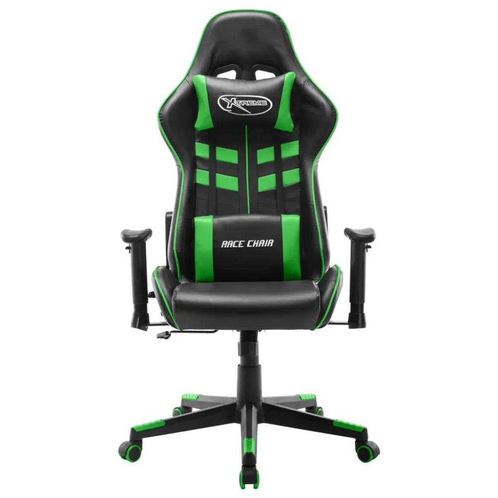 Sedia da Gaming Nera e Verde Similpelle