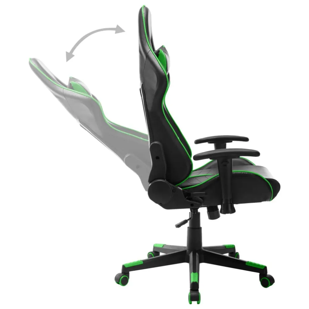 Sedia da Gaming Nera e Verde Similpelle