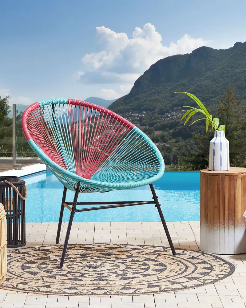 Pouf Portaoggetti Sedia da giardino ACAPULCO Turchese