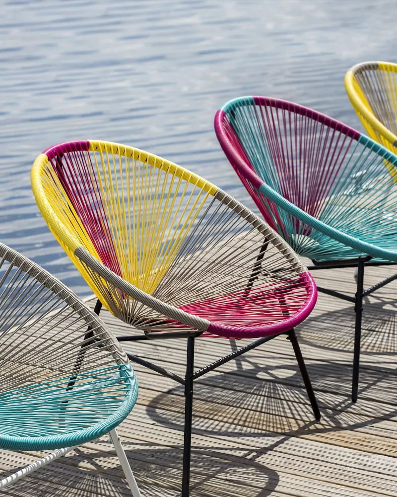 Pouf Portaoggetti Sedia da giardino ACAPULCO Turchese