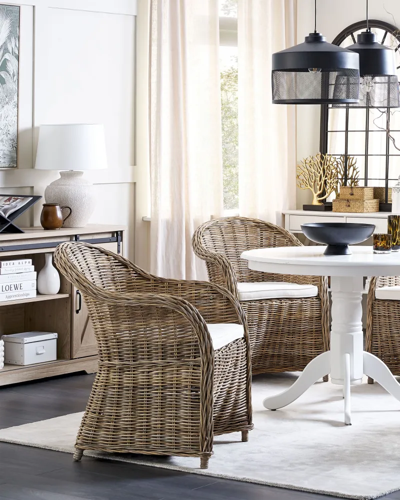 Pouf Portaoggetti Sedia da giardino SUSUA Rattan Naturale