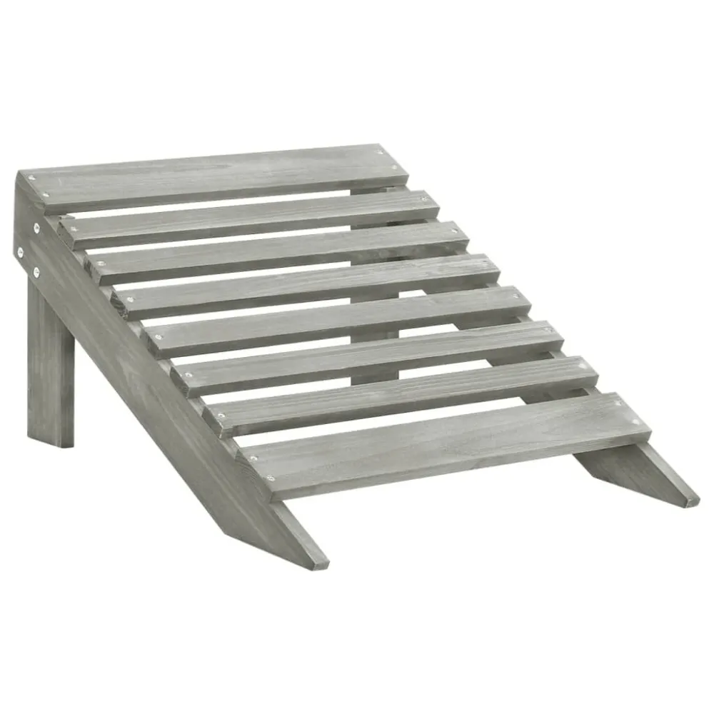 Sedia da Giardino con Poggiapiedi Legno Grigio