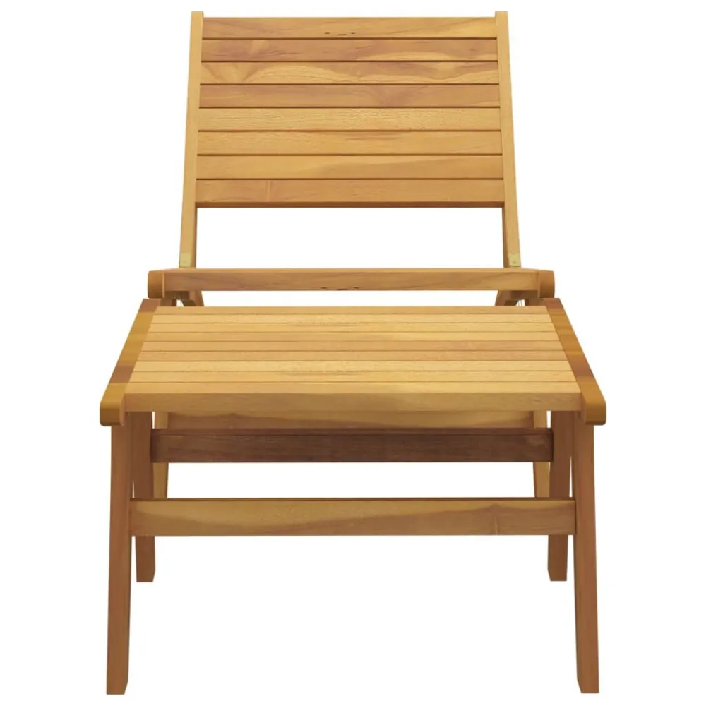 Sedia da Giardino con Poggiapiedi Legno Massello di Teak