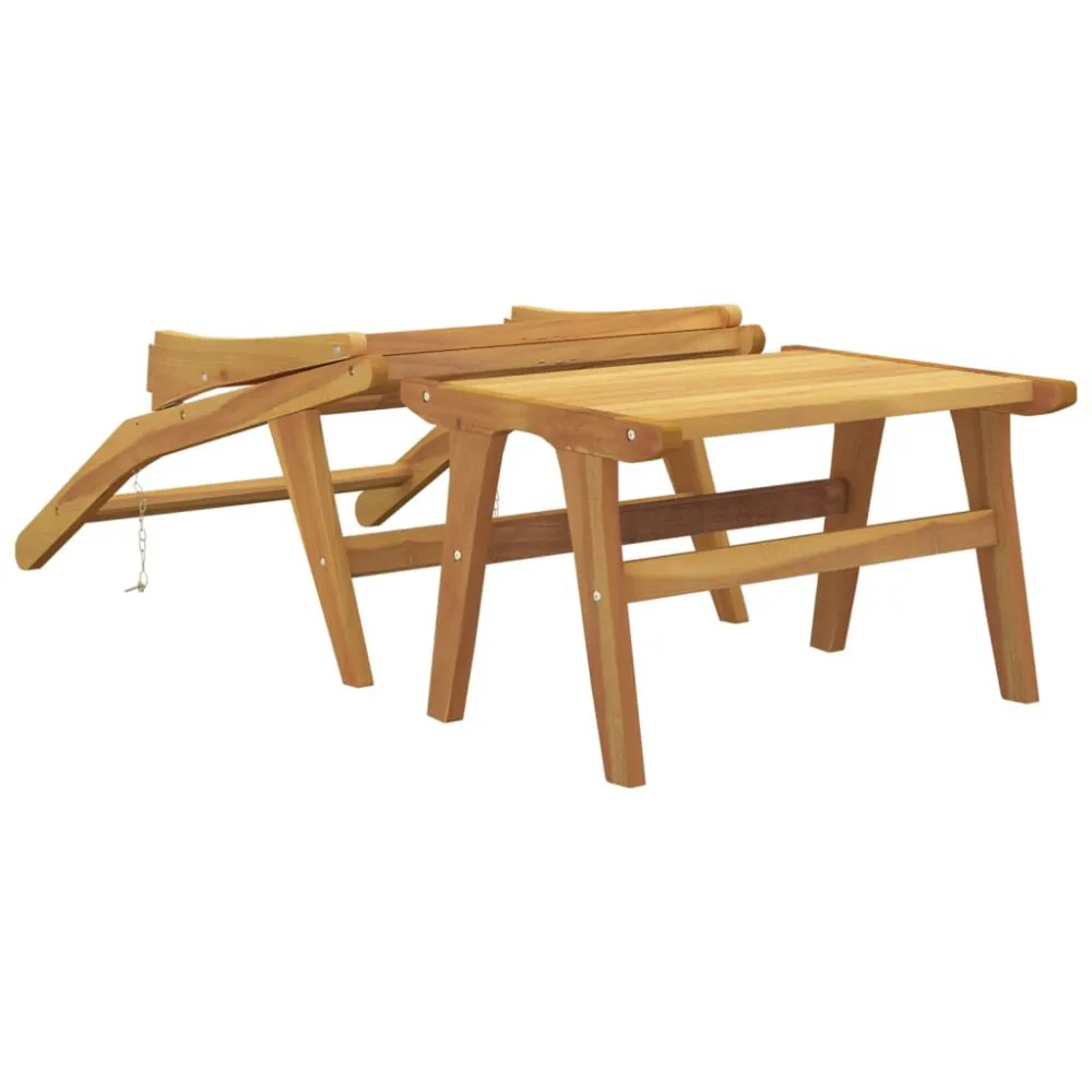Sedia da Giardino con Poggiapiedi Legno Massello di Teak