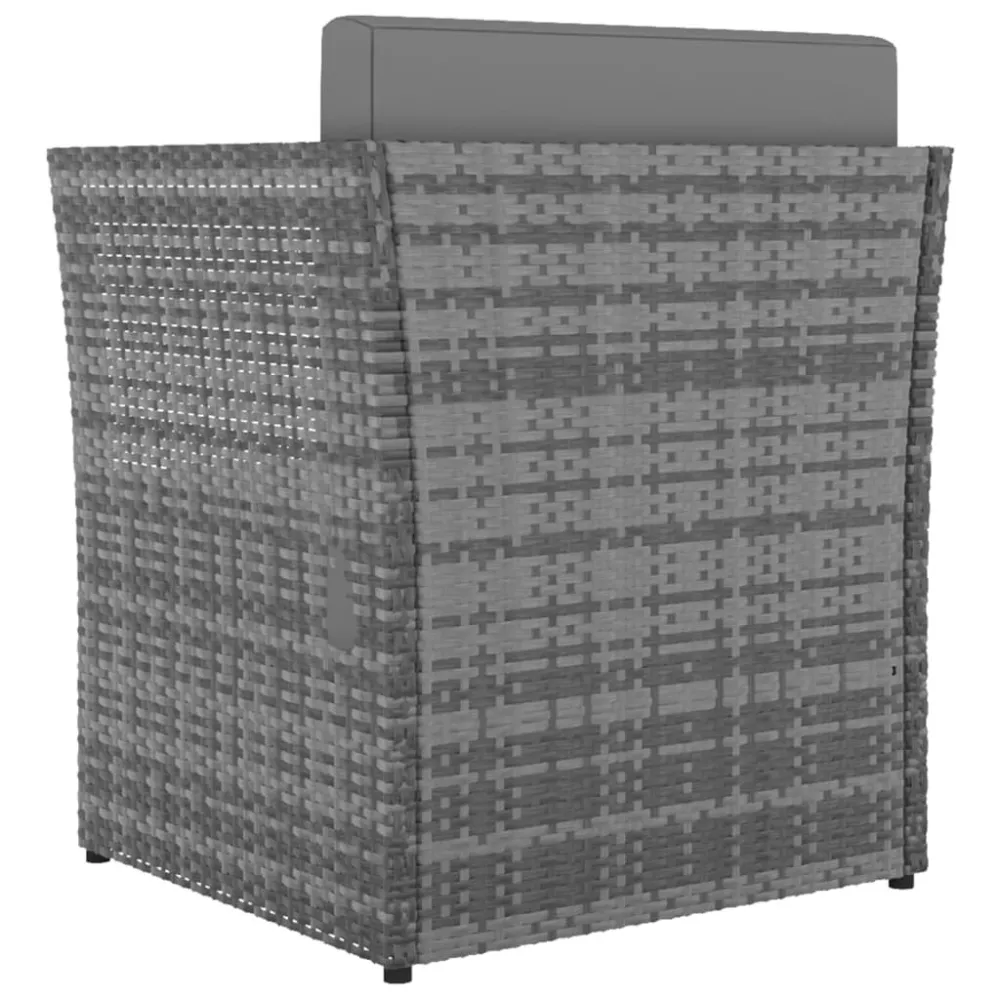 Sedia da Giardino con Poggiapiedi Polyrattan Antracite