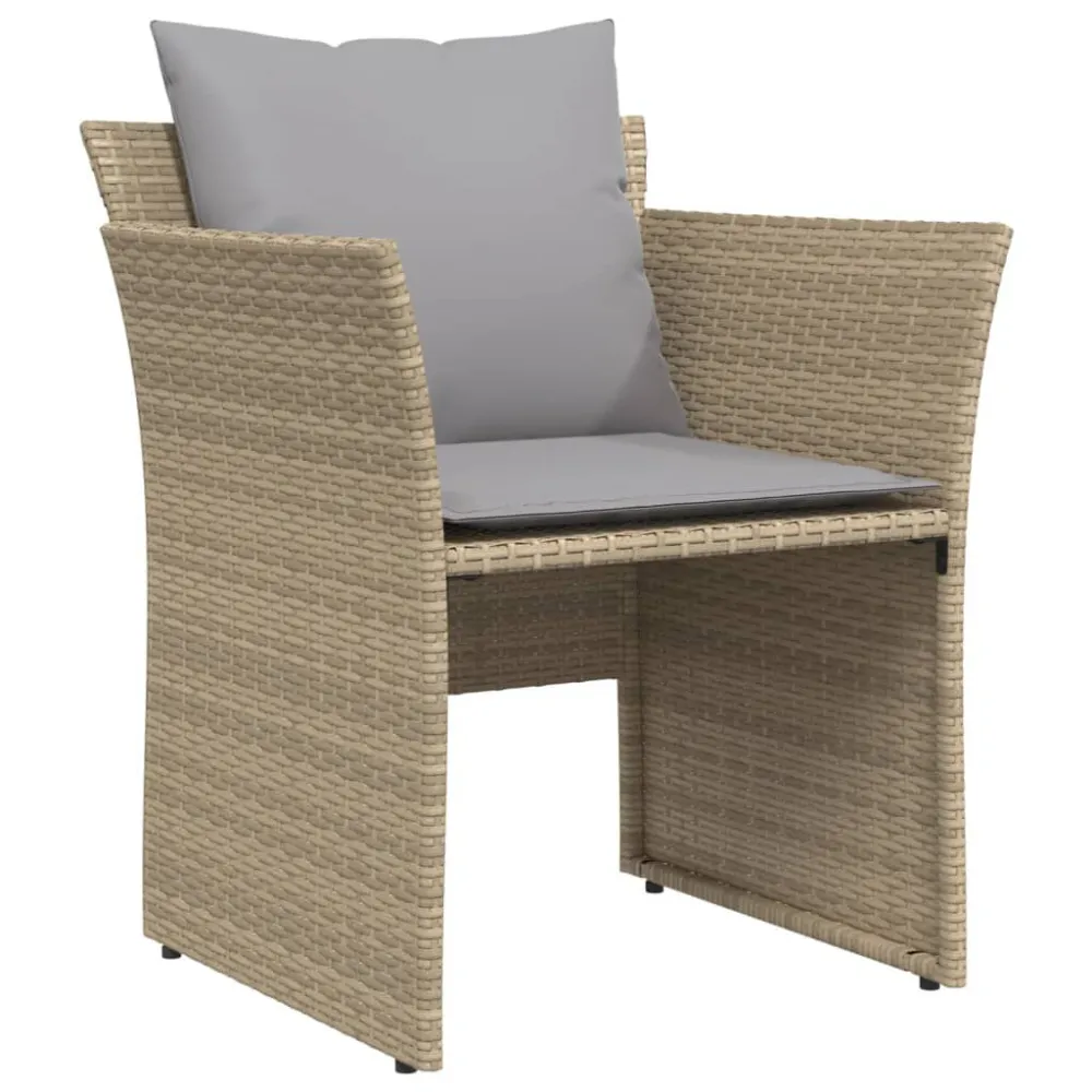 Sedia da Giardino con Poggiapiedi Polyrattan Camoscio