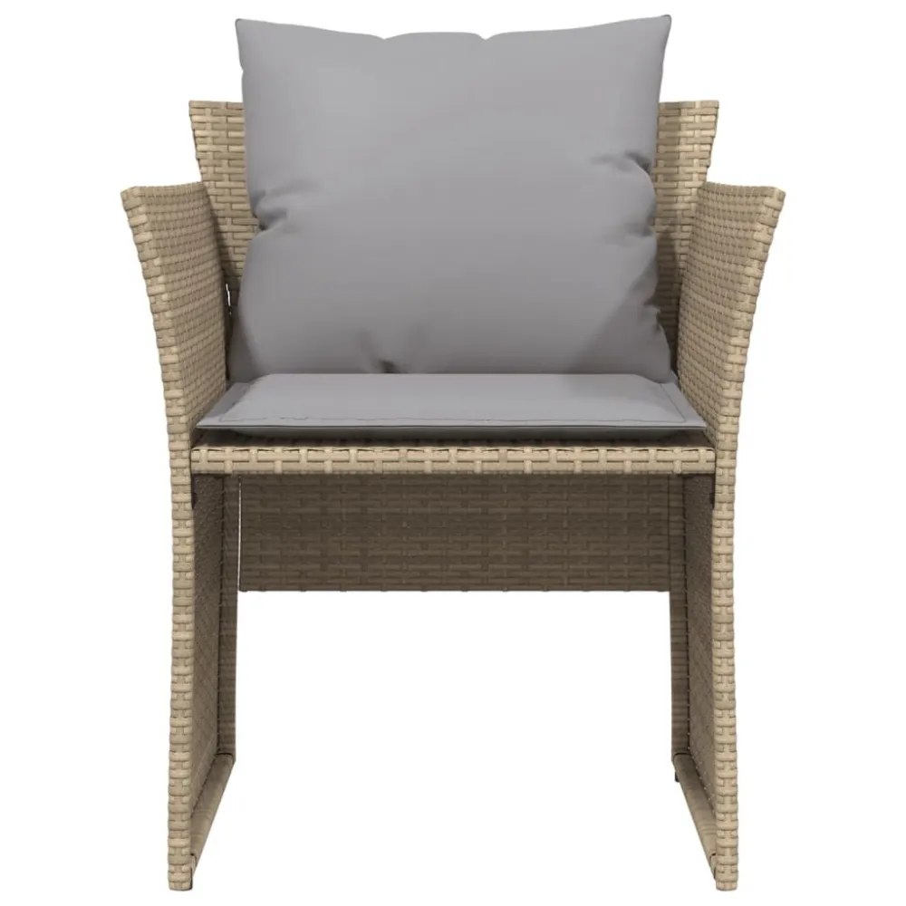 Sedia da Giardino con Poggiapiedi Polyrattan Camoscio