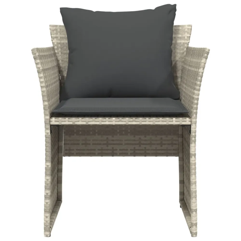 Sedia da Giardino con Poggiapiedi Polyrattan Grigio Limpido