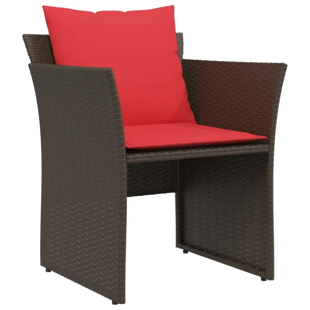 Sedia da Giardino con Poggiapiedi Polyrattan Marrone