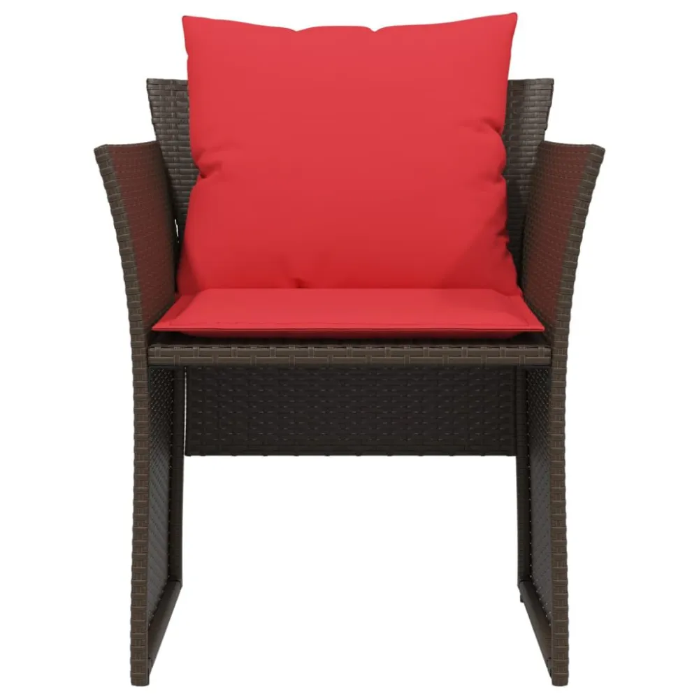 Sedia da Giardino con Poggiapiedi Polyrattan Marrone