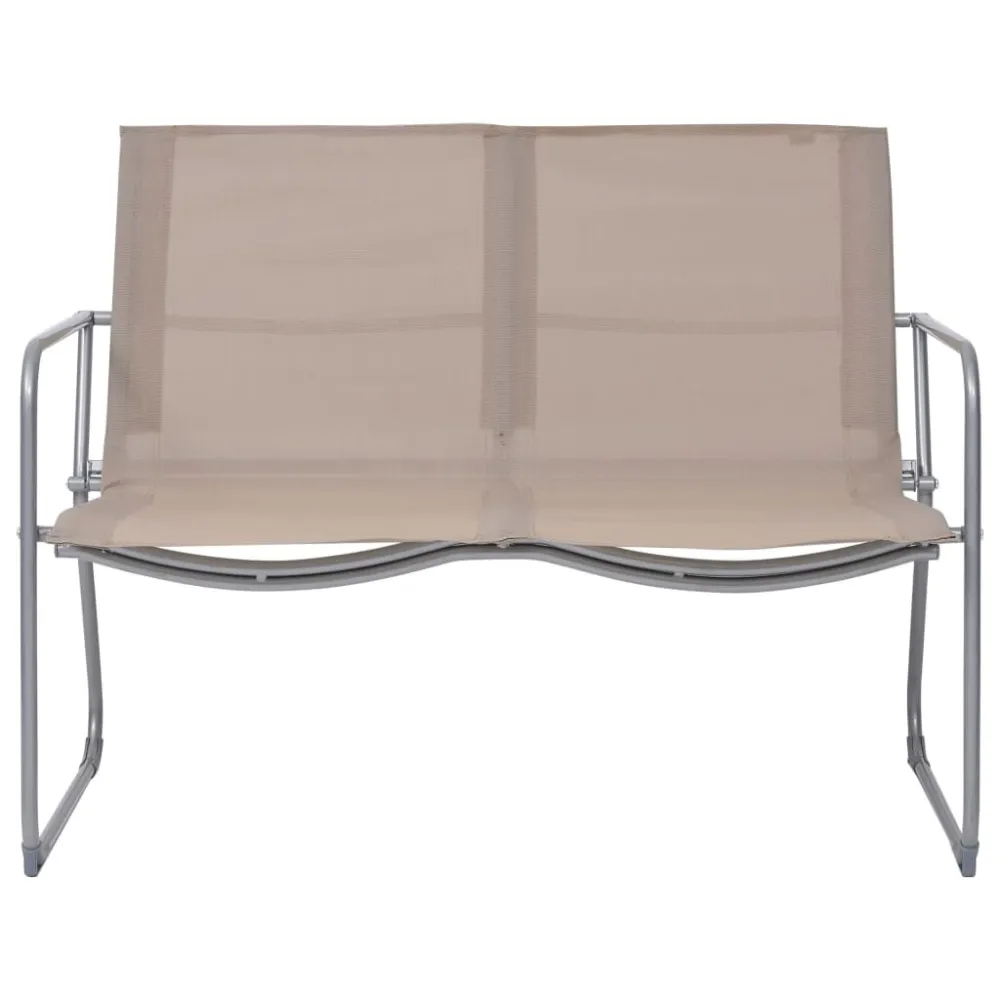 Set Divano da Giardino 4 pz Tessuto e Acciaio Grigio Talpa