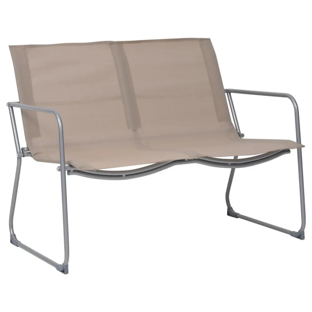 Set Divano da Giardino 4 pz Tessuto e Acciaio Grigio Talpa