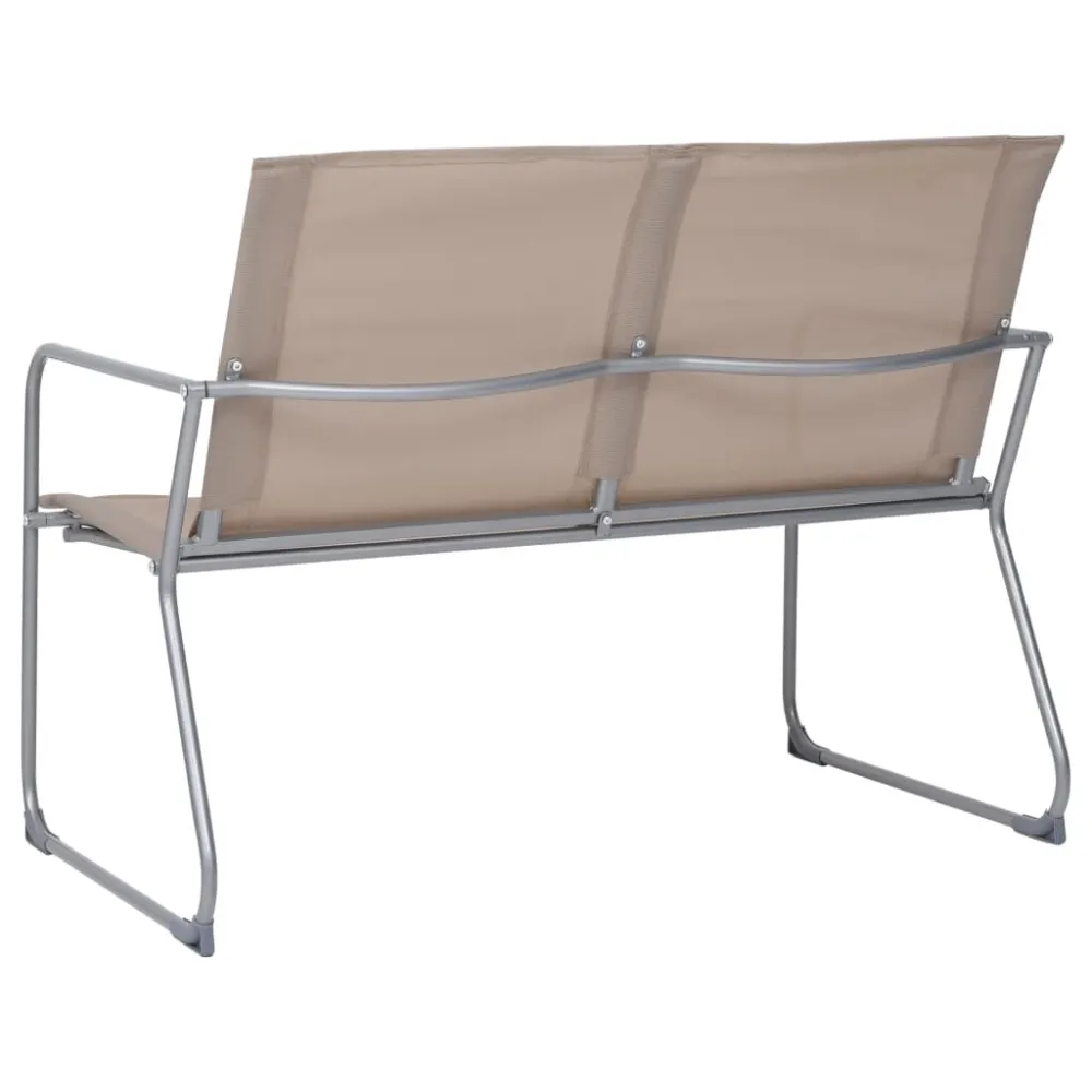 Set Divano da Giardino 4 pz Tessuto e Acciaio Grigio Talpa