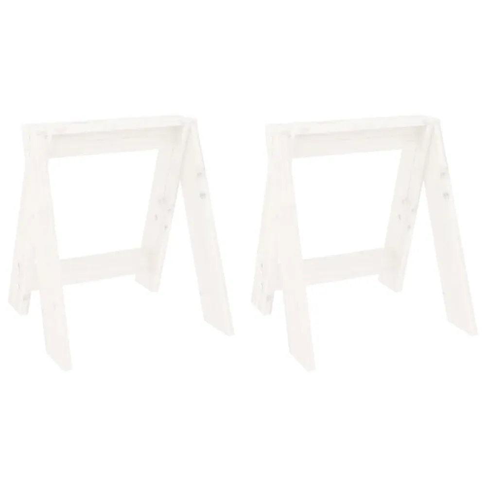 Sgabelli 2 pz Bianchi 40x40x45 cm Legno Massello di Pino