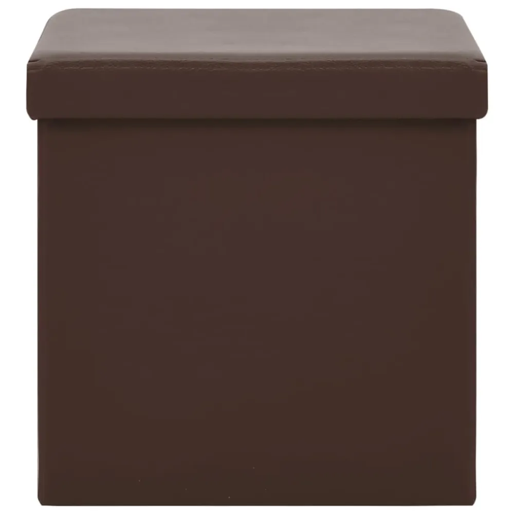 Sgabelli con Contenitore Pieghevoli 2 pz Marroni PVC