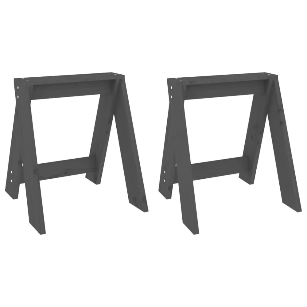 Sgabelli 2 pz grigio 40x40x45 cm Legno Massello di Pino