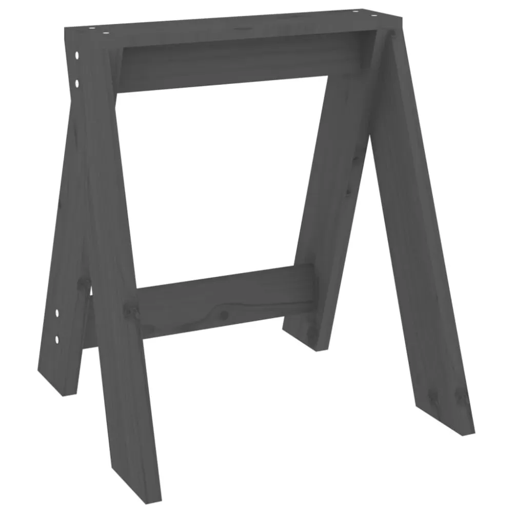 Sgabelli 2 pz grigio 40x40x45 cm Legno Massello di Pino