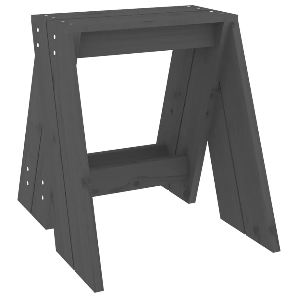 Sgabelli 2 pz grigio 40x40x45 cm Legno Massello di Pino