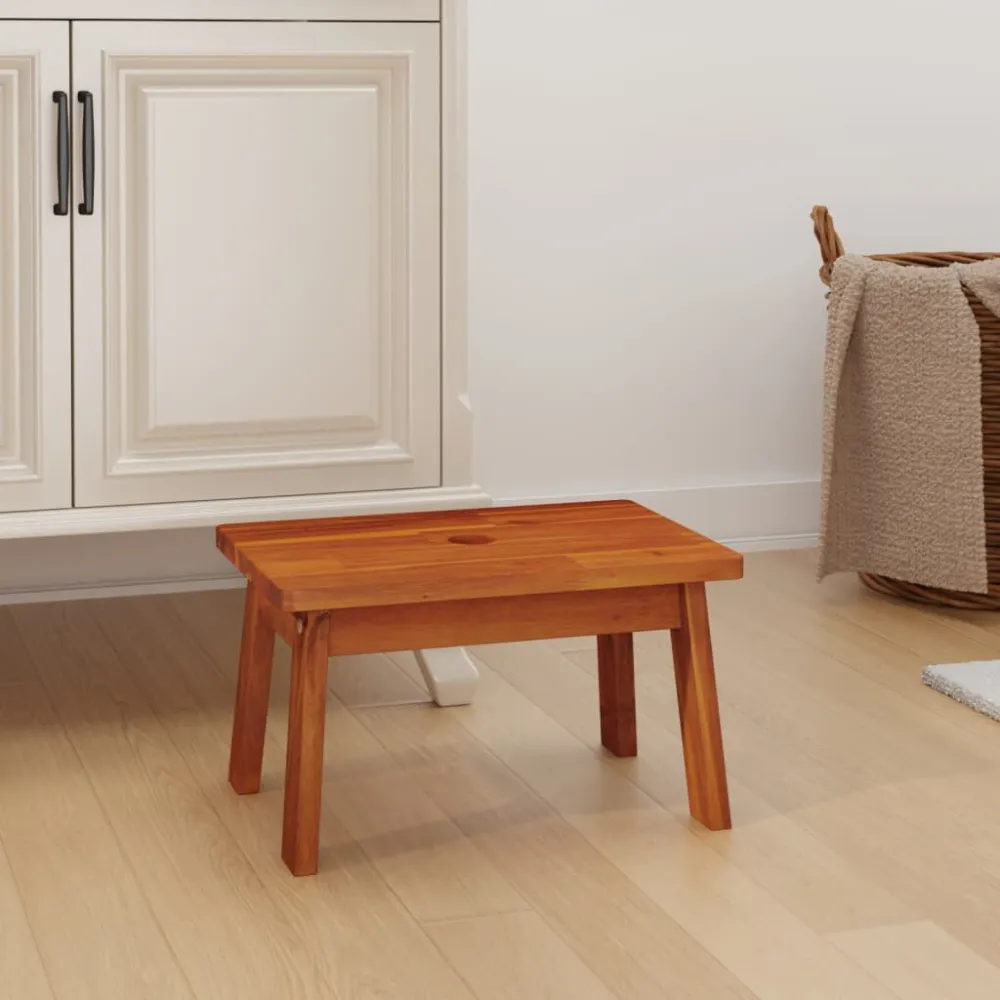 Sgabello 38x26x22 cm Legno Massello di Acacia
